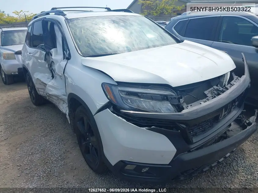 2019 Honda Passport Touring VIN: 5FNYF8H95KB503322 Lot: 12627652