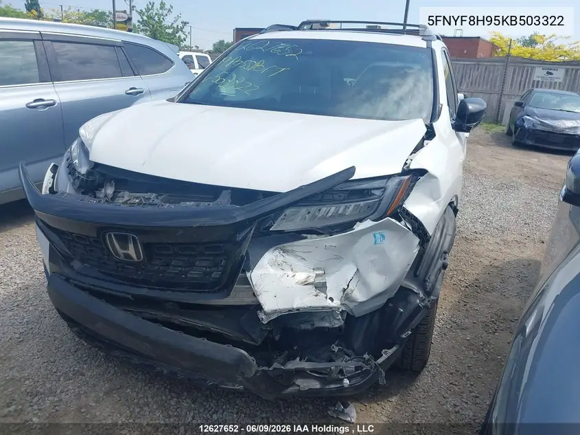 2019 Honda Passport Touring VIN: 5FNYF8H95KB503322 Lot: 12627652