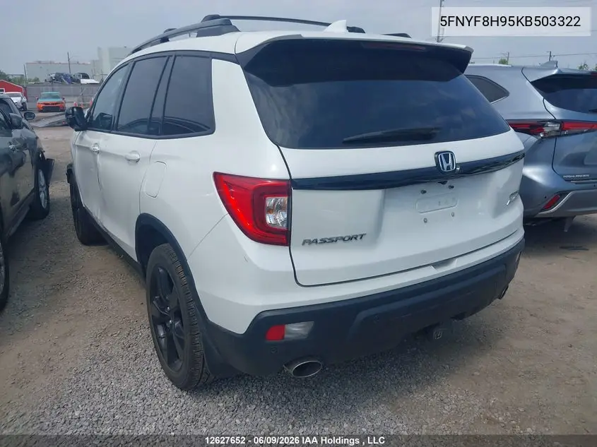 2019 Honda Passport Touring VIN: 5FNYF8H95KB503322 Lot: 12627652