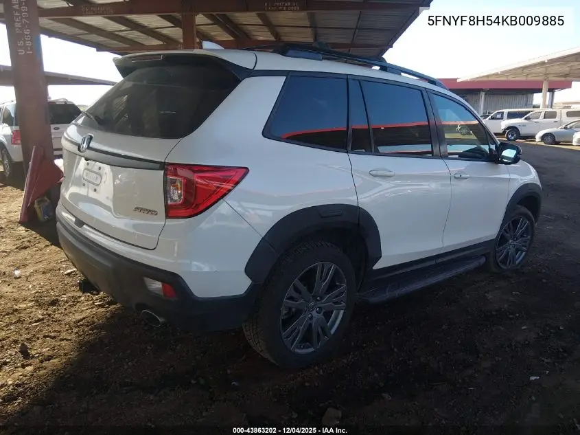 5FNYF8H54KB009885 2019 Honda Passport Ex-L