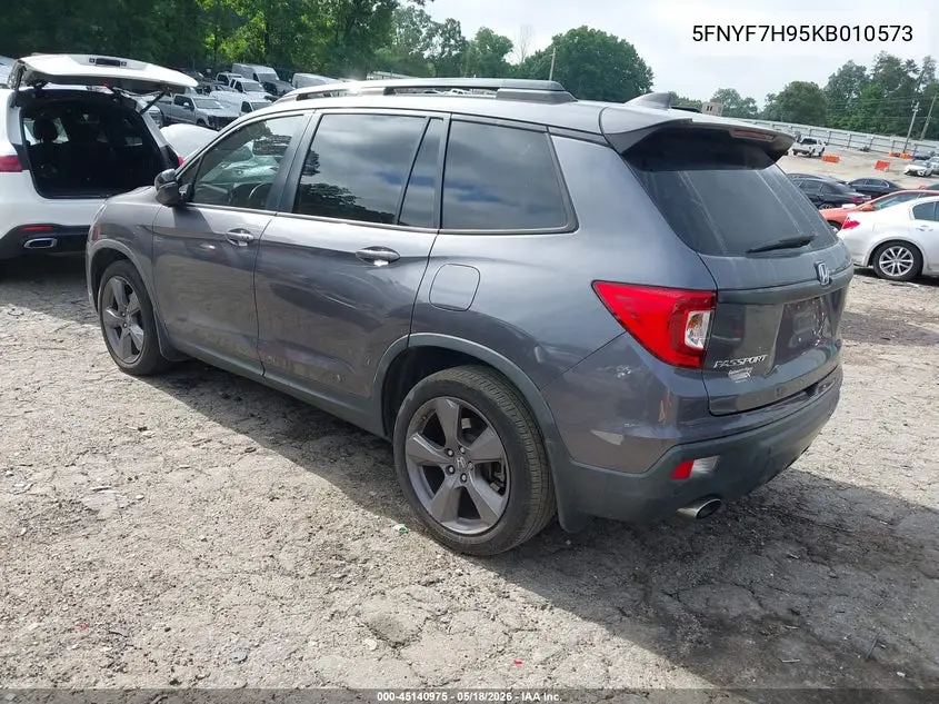 2019 Honda Passport Touring VIN: 5FNYF7H95KB010573 Lot: 45140975