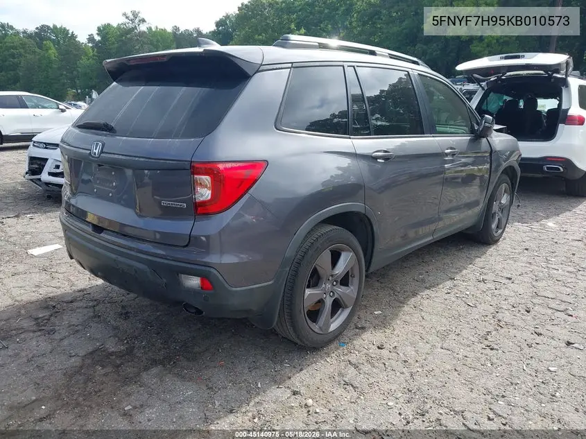 2019 Honda Passport Touring VIN: 5FNYF7H95KB010573 Lot: 45140975