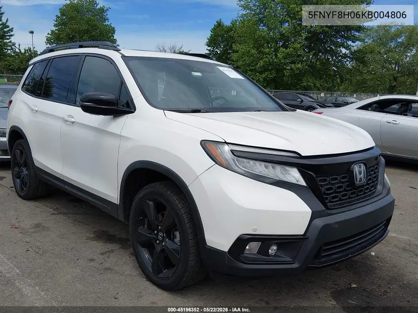 2019 Honda Passport Elite VIN: 5FNYF8H06KB004806 Lot: 45196352