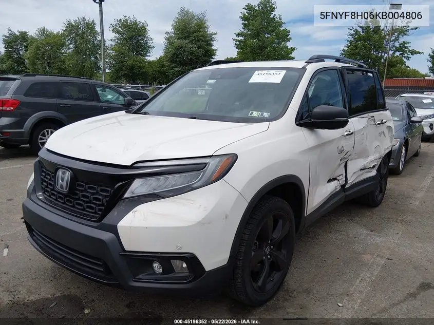 2019 Honda Passport Elite VIN: 5FNYF8H06KB004806 Lot: 45196352