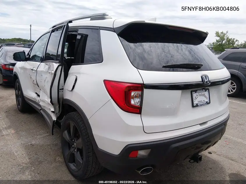 2019 Honda Passport Elite VIN: 5FNYF8H06KB004806 Lot: 45196352