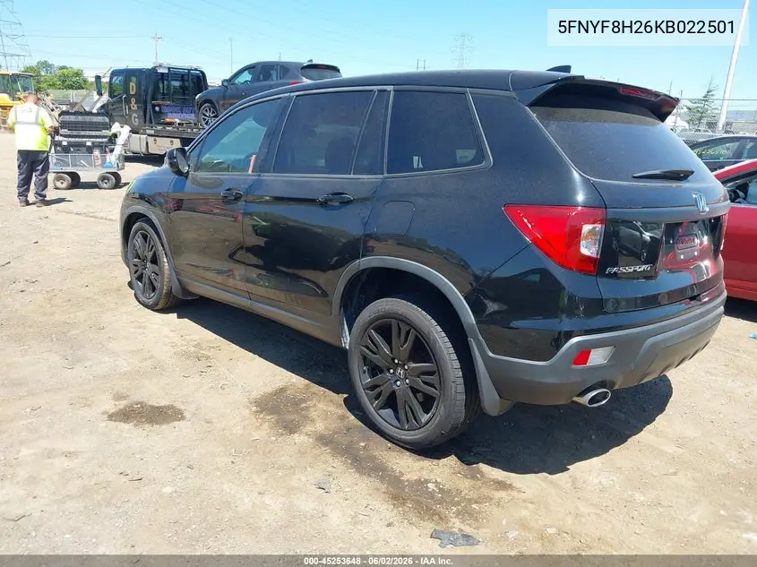 2019 Honda Passport Sport VIN: 5FNYF8H26KB022501 Lot: 45253648