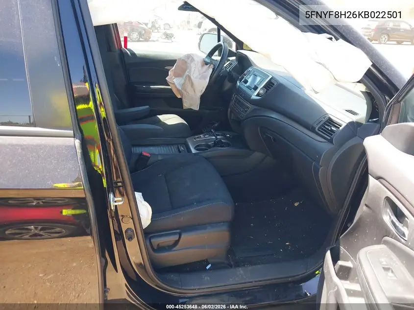 2019 Honda Passport Sport VIN: 5FNYF8H26KB022501 Lot: 45253648