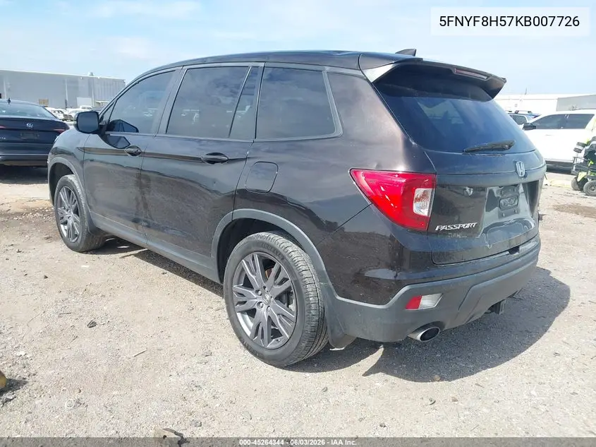 2019 Honda Passport Ex-L VIN: 5FNYF8H57KB007726 Lot: 45264344