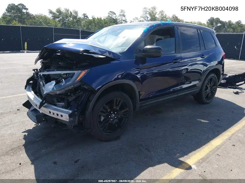 2019 Honda Passport Sport VIN: 5FNYF7H20KB004098 Lot: 45297987