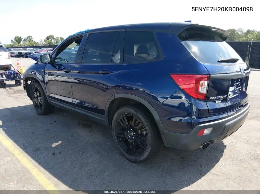 2019 Honda Passport Sport VIN: 5FNYF7H20KB004098 Lot: 45297987