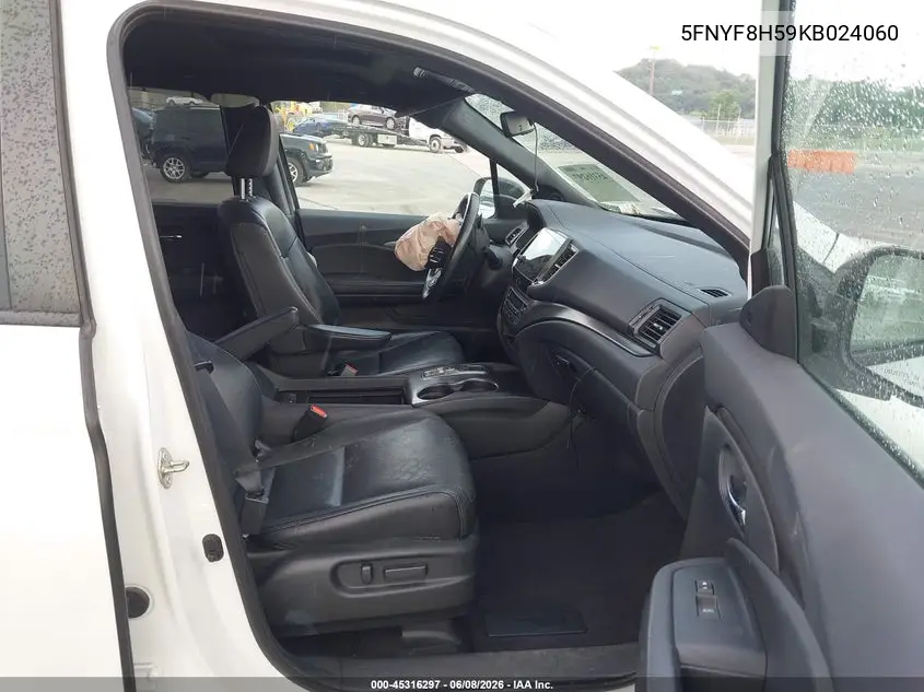 2019 Honda Passport Ex-L VIN: 5FNYF8H59KB024060 Lot: 45316297