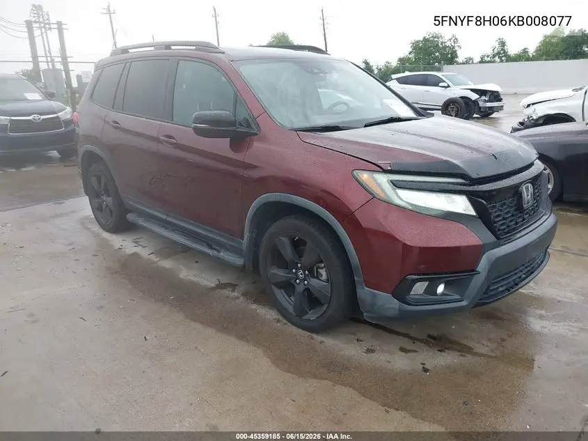 2019 Honda Passport Elite VIN: 5FNYF8H06KB008077 Lot: 45359185