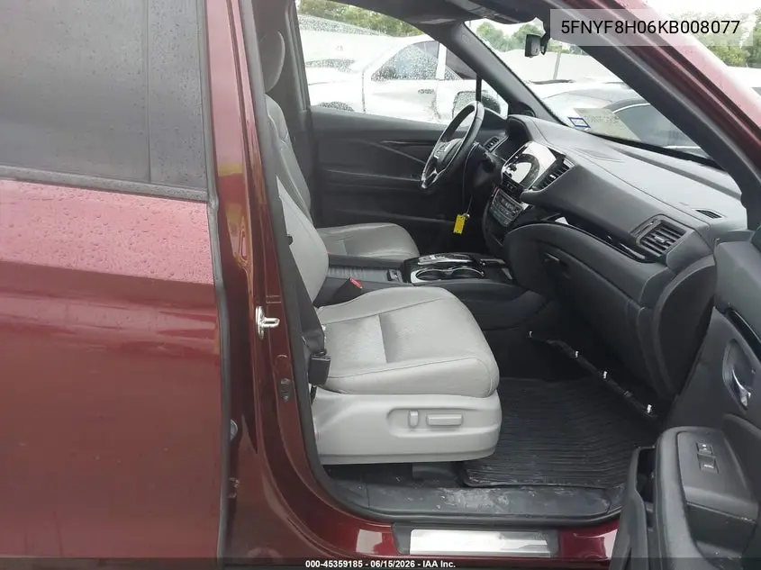 2019 Honda Passport Elite VIN: 5FNYF8H06KB008077 Lot: 45359185