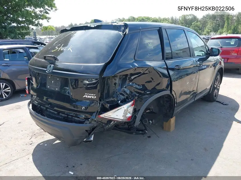 2019 Honda Passport Sport VIN: 5FNYF8H25KB022506 Lot: 45397922