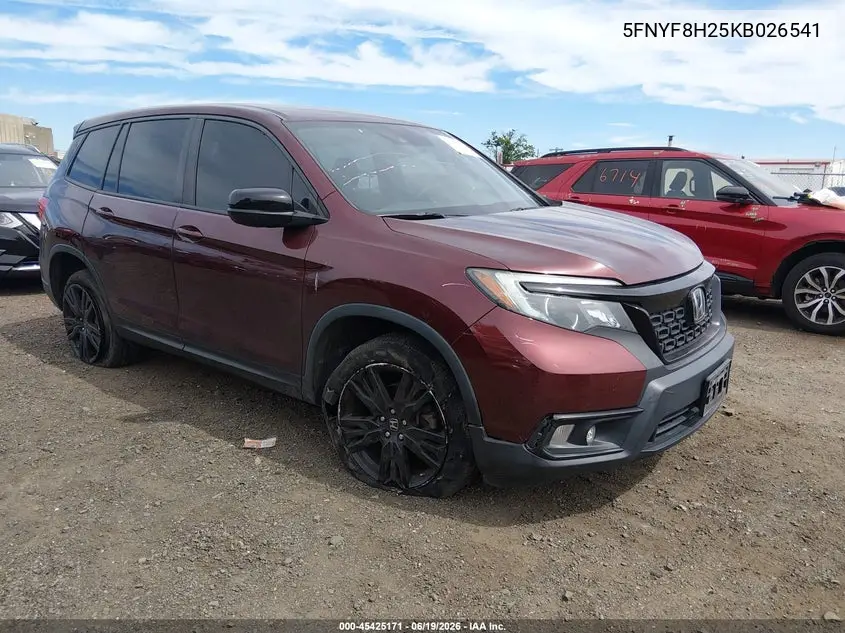 2019 Honda Passport Sport VIN: 5FNYF8H25KB026541 Lot: 45425171