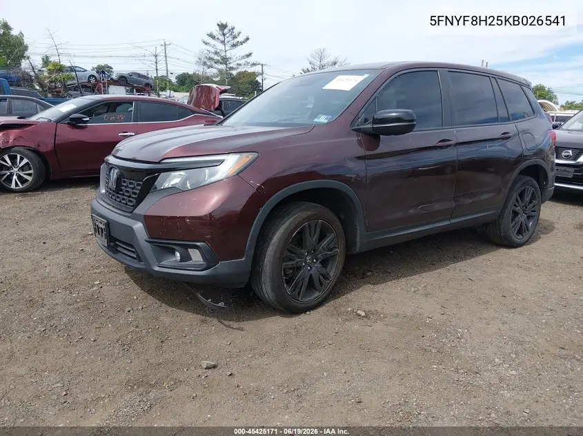 2019 Honda Passport Sport VIN: 5FNYF8H25KB026541 Lot: 45425171