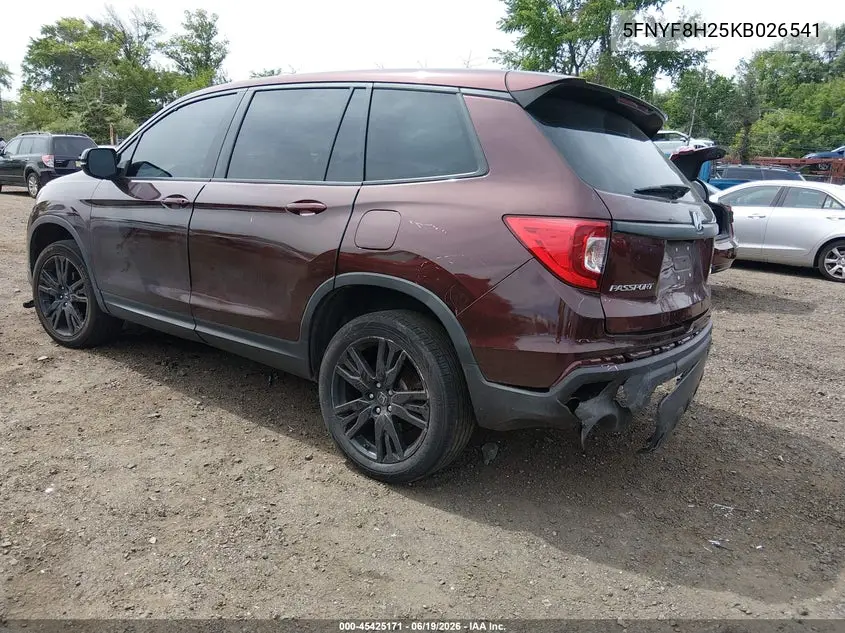 2019 Honda Passport Sport VIN: 5FNYF8H25KB026541 Lot: 45425171