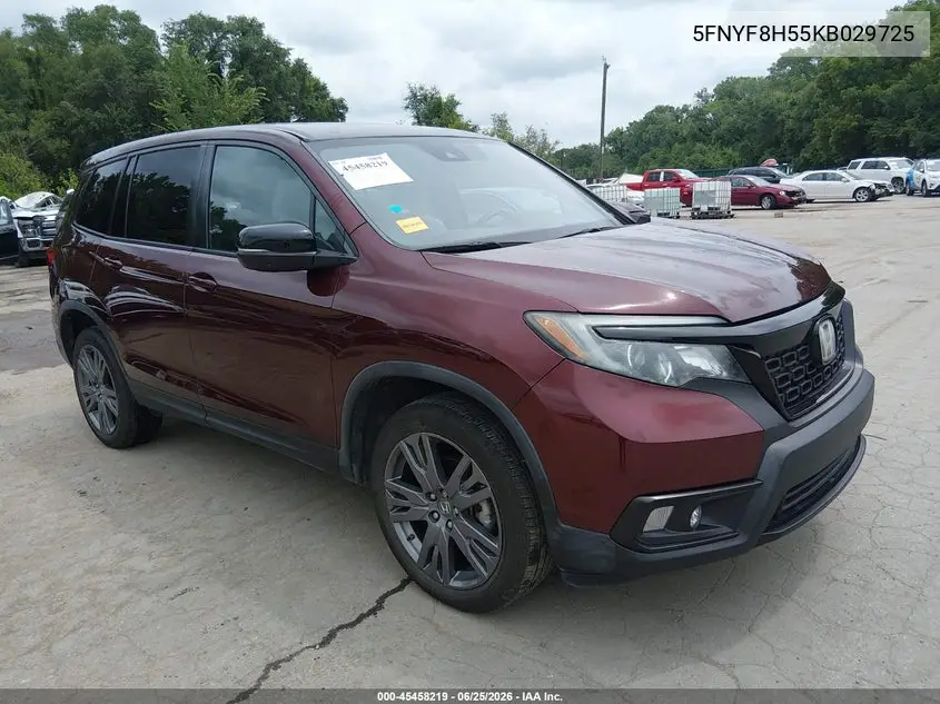 2019 Honda Passport Ex-L VIN: 5FNYF8H55KB029725 Lot: 45458219