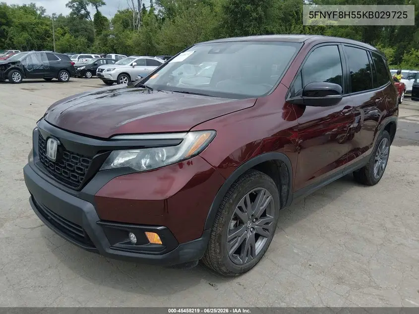 2019 Honda Passport Ex-L VIN: 5FNYF8H55KB029725 Lot: 45458219