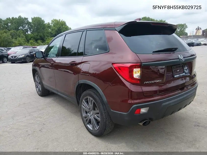 2019 Honda Passport Ex-L VIN: 5FNYF8H55KB029725 Lot: 45458219