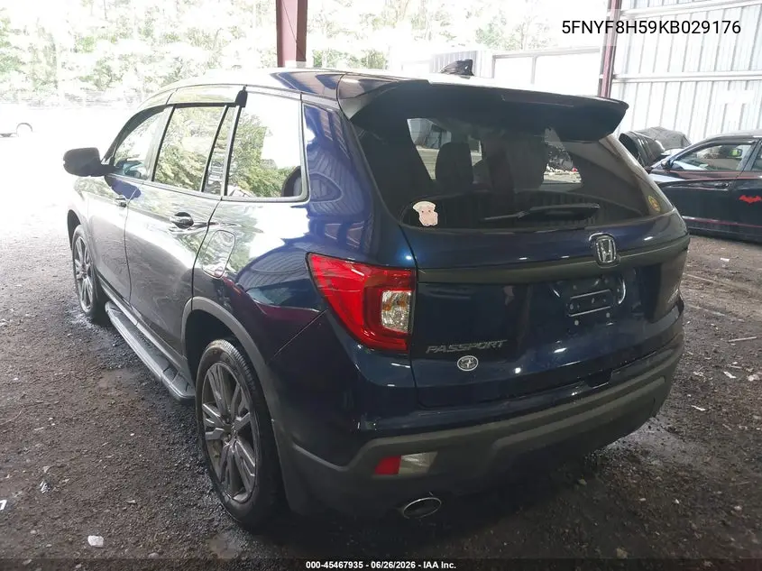 2019 Honda Passport Ex-L VIN: 5FNYF8H59KB029176 Lot: 45467935