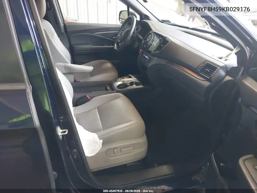 2019 Honda Passport Ex-L VIN: 5FNYF8H59KB029176 Lot: 45467935