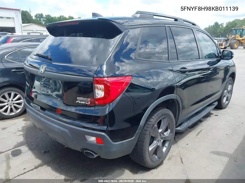 2019 Honda Passport Touring VIN: 5FNYF8H98KB011139 Lot: 45477614