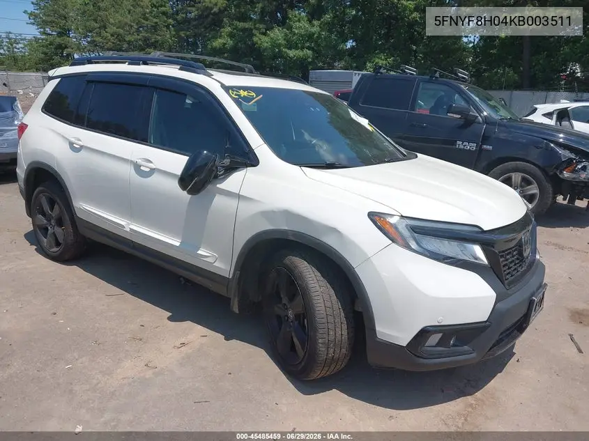 2019 Honda Passport Elite VIN: 5FNYF8H04KB003511 Lot: 45485459