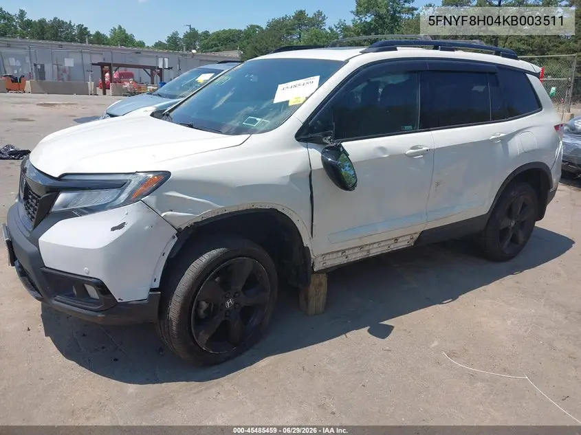 2019 Honda Passport Elite VIN: 5FNYF8H04KB003511 Lot: 45485459