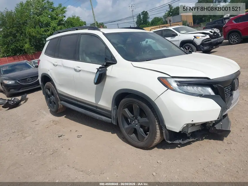 2019 Honda Passport Elite VIN: 5FNYF8H08KB001521 Lot: 45506045