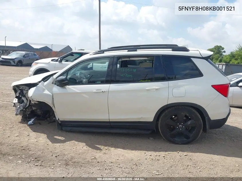 2019 Honda Passport Elite VIN: 5FNYF8H08KB001521 Lot: 45506045