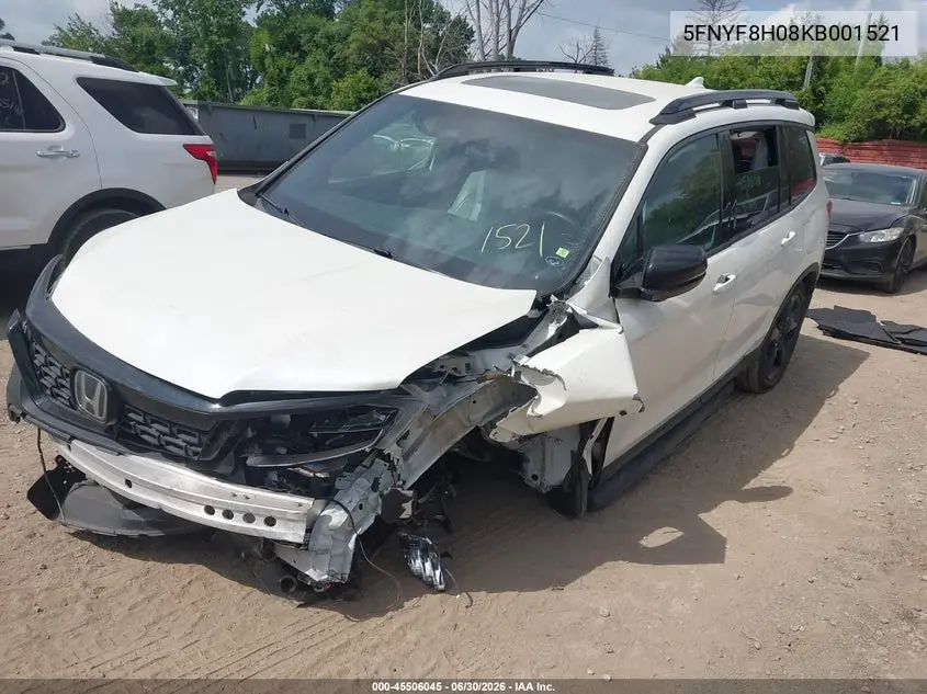 2019 Honda Passport Elite VIN: 5FNYF8H08KB001521 Lot: 45506045