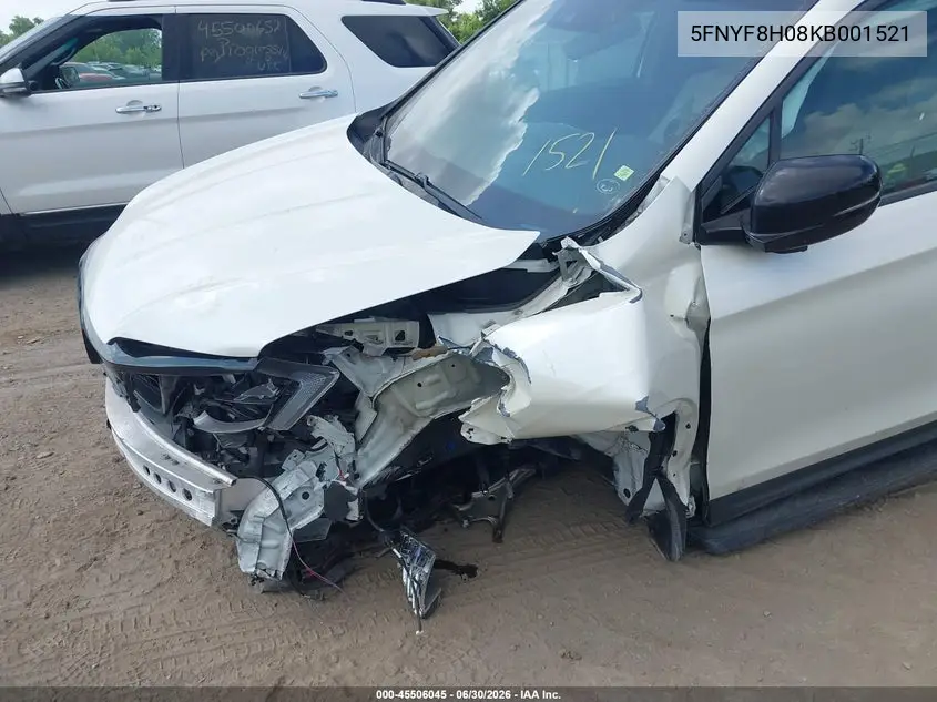 2019 Honda Passport Elite VIN: 5FNYF8H08KB001521 Lot: 45506045