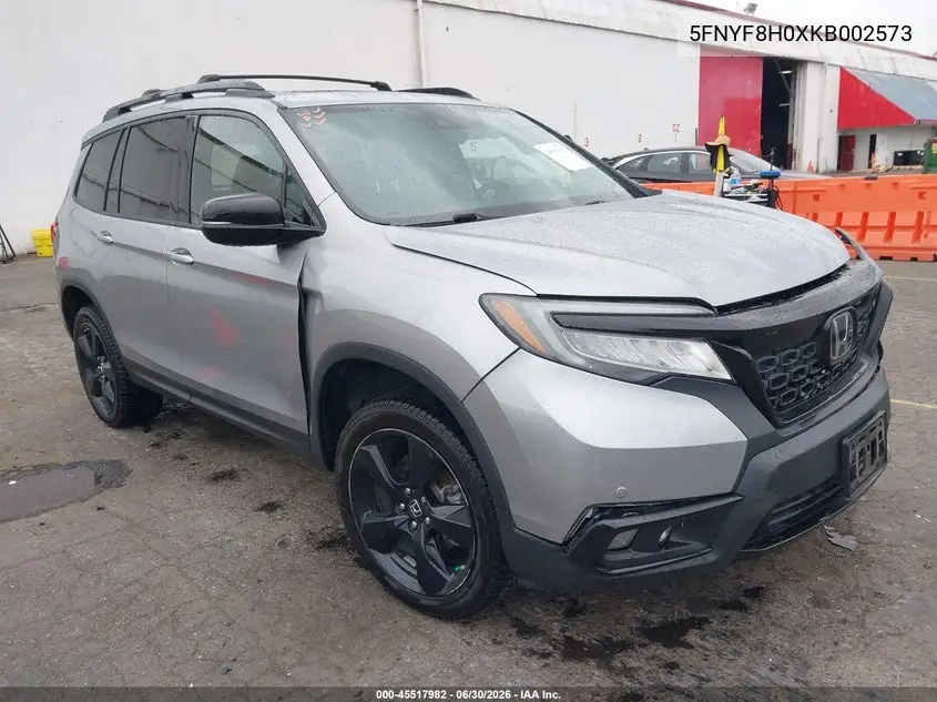 2019 Honda Passport Elite VIN: 5FNYF8H0XKB002573 Lot: 45517982
