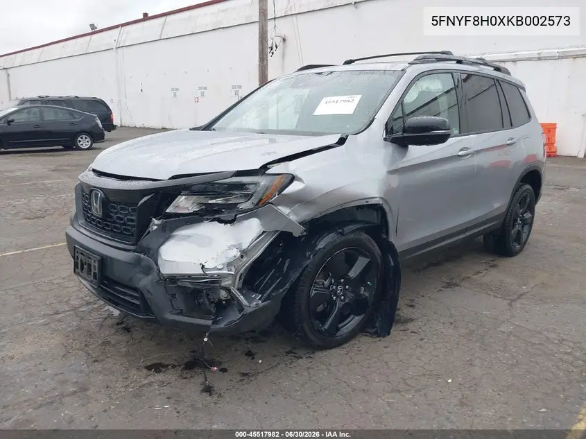2019 Honda Passport Elite VIN: 5FNYF8H0XKB002573 Lot: 45517982