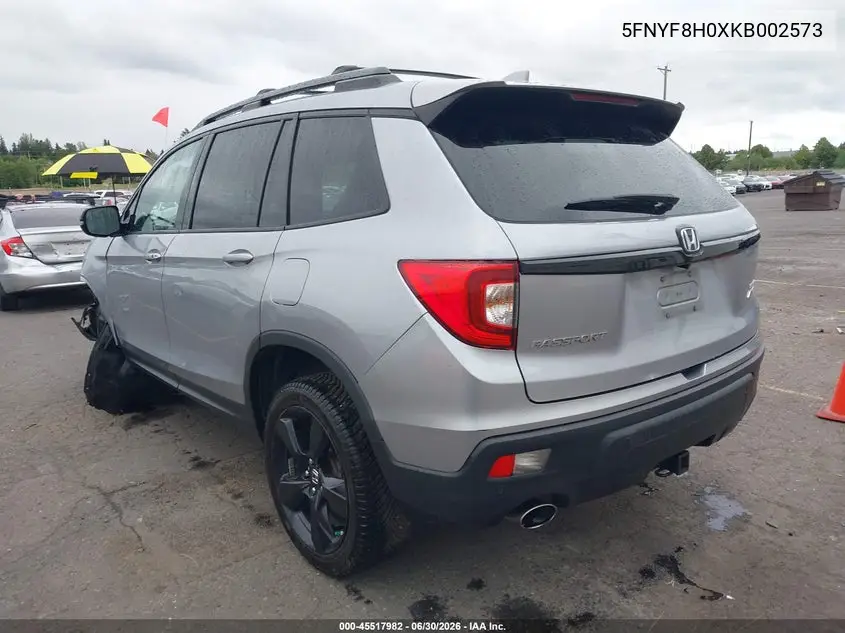 2019 Honda Passport Elite VIN: 5FNYF8H0XKB002573 Lot: 45517982