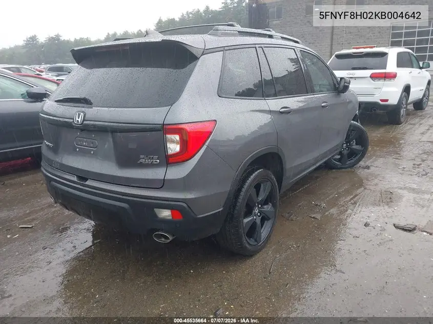 2019 Honda Passport Elite VIN: 5FNYF8H02KB004642 Lot: 45535664
