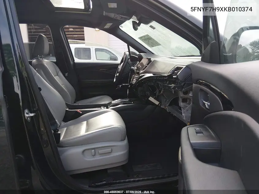 2019 Honda Passport Touring VIN: 5FNYF7H9XKB010374 Lot: 45553637