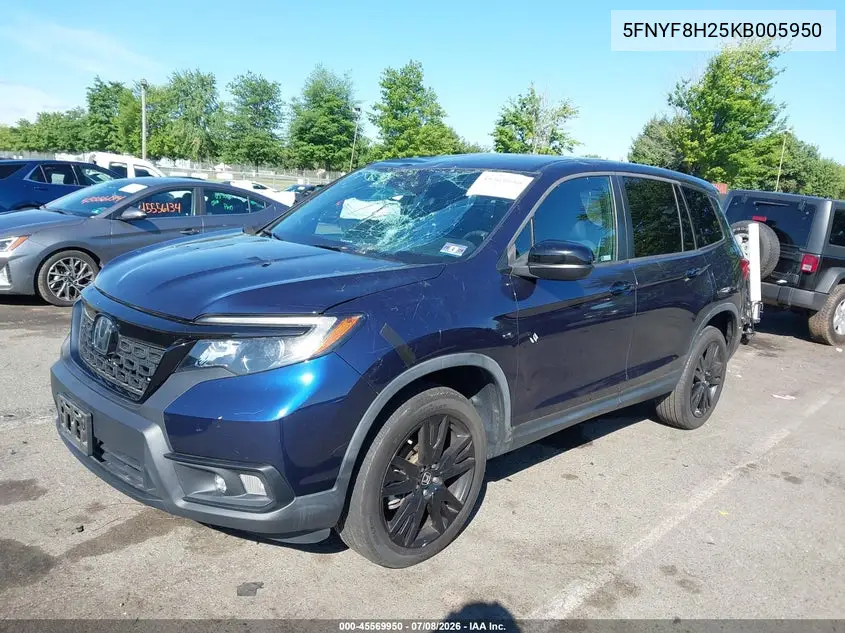 2019 Honda Passport Sport VIN: 5FNYF8H25KB005950 Lot: 45569950