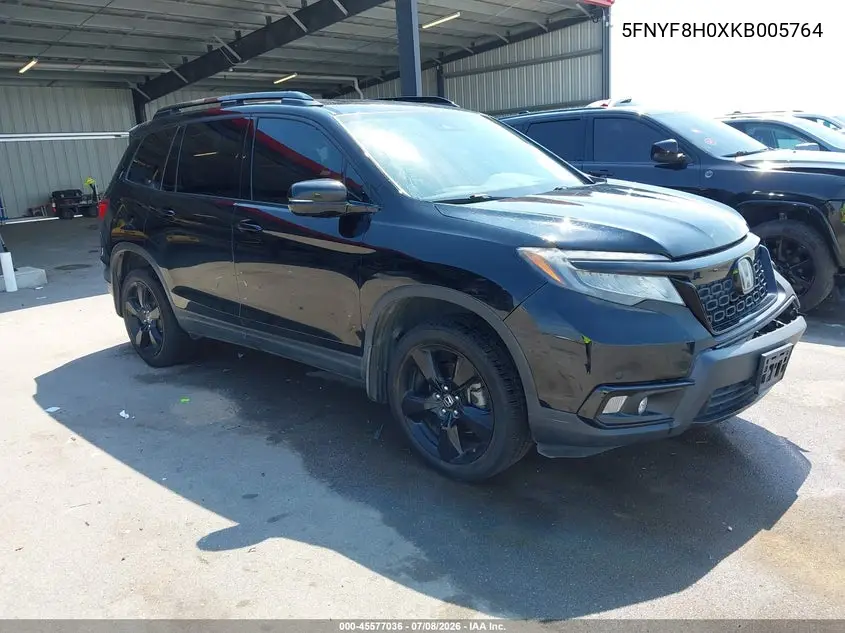 2019 Honda Passport Elite VIN: 5FNYF8H0XKB005764 Lot: 45577036
