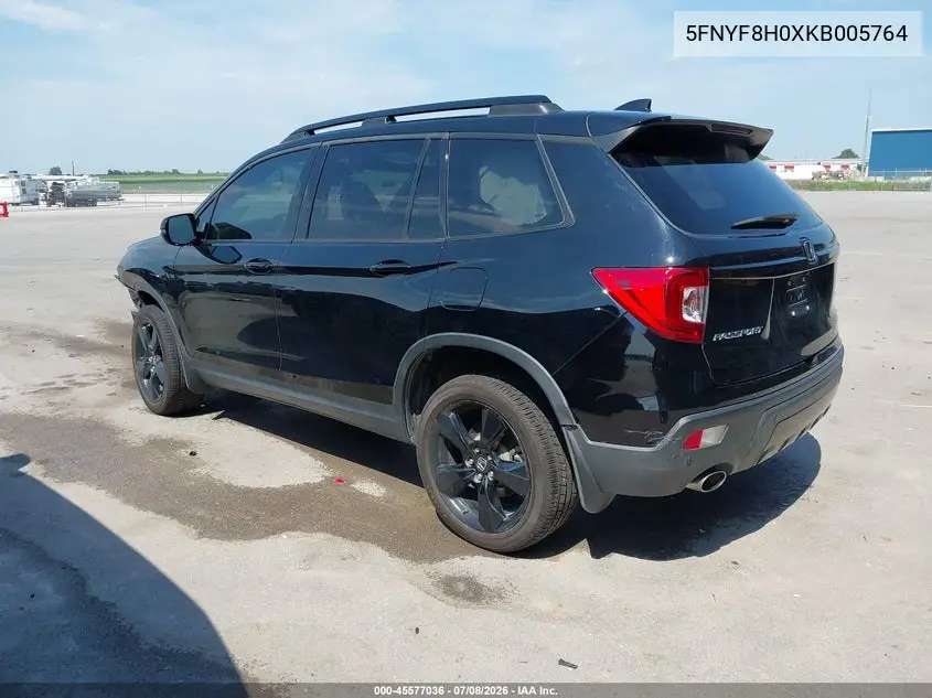 2019 Honda Passport Elite VIN: 5FNYF8H0XKB005764 Lot: 45577036