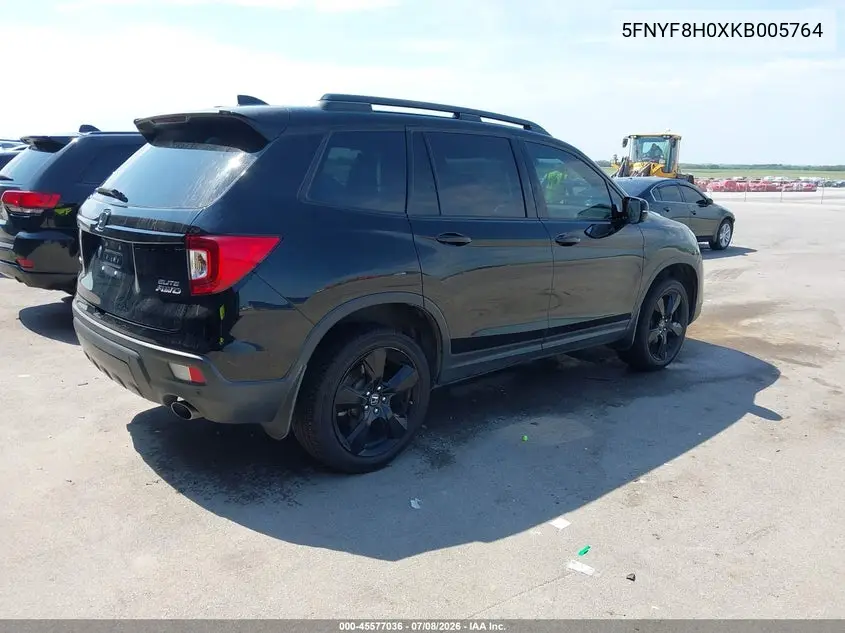 2019 Honda Passport Elite VIN: 5FNYF8H0XKB005764 Lot: 45577036
