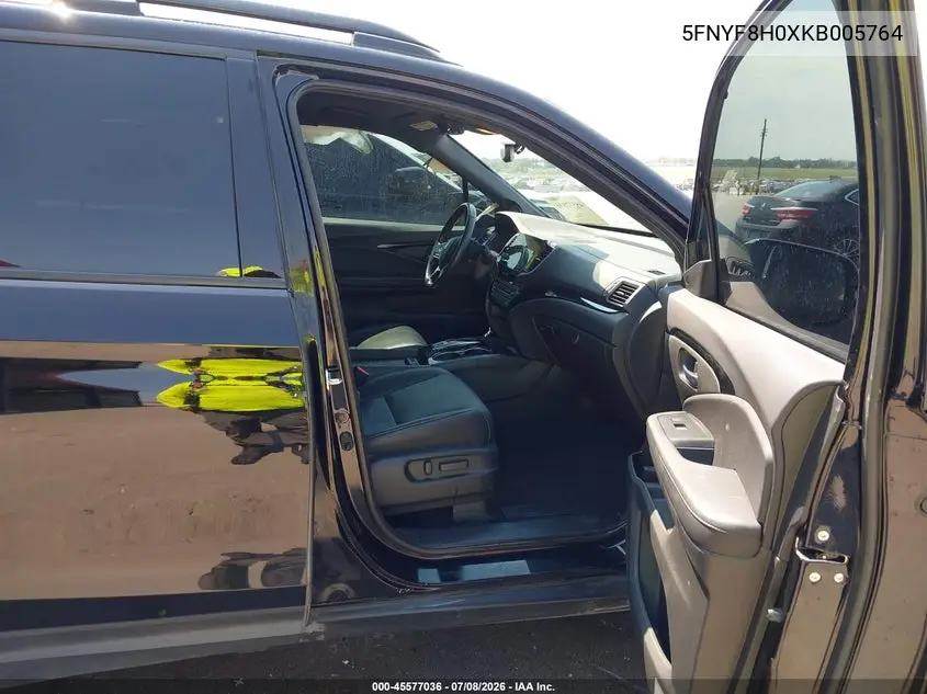2019 Honda Passport Elite VIN: 5FNYF8H0XKB005764 Lot: 45577036