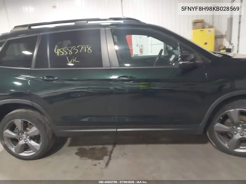 2019 Honda Passport Touring VIN: 5FNYF8H98KB028569 Lot: 45583798