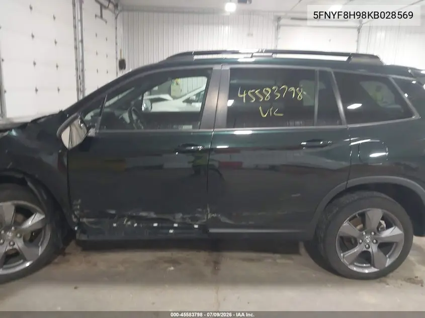 2019 Honda Passport Touring VIN: 5FNYF8H98KB028569 Lot: 45583798