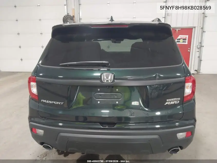 2019 Honda Passport Touring VIN: 5FNYF8H98KB028569 Lot: 45583798