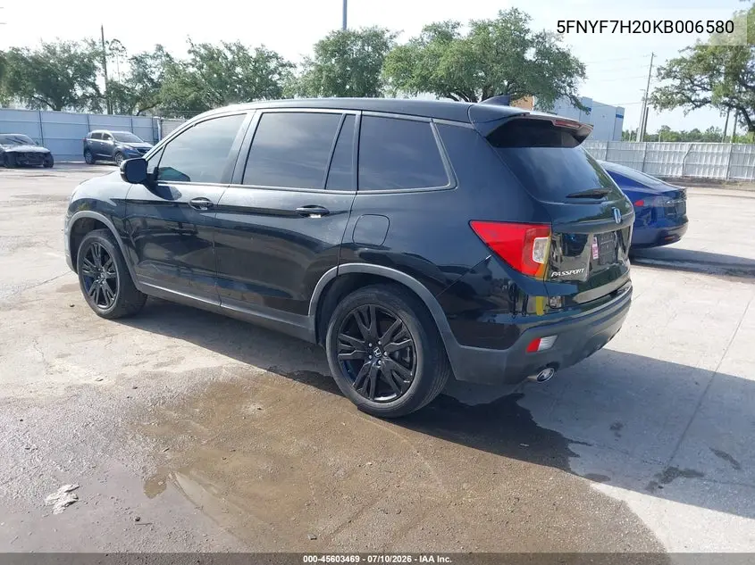 2019 Honda Passport Sport VIN: 5FNYF7H20KB006580 Lot: 45603469