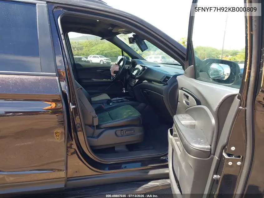 2019 Honda Passport Touring VIN: 5FNYF7H92KB000809 Lot: 45607035