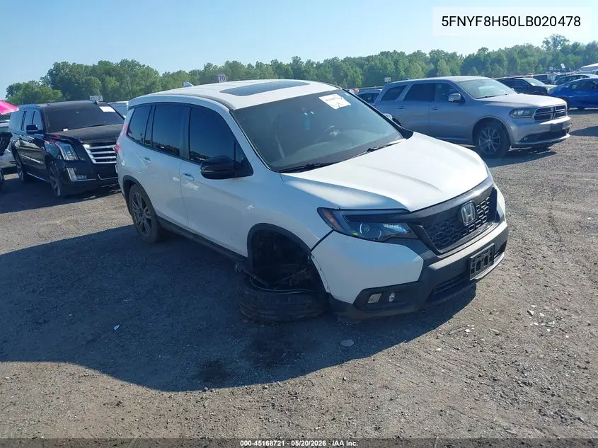 2020 Honda Passport Awd Ex-L VIN: 5FNYF8H50LB020478 Lot: 45168721