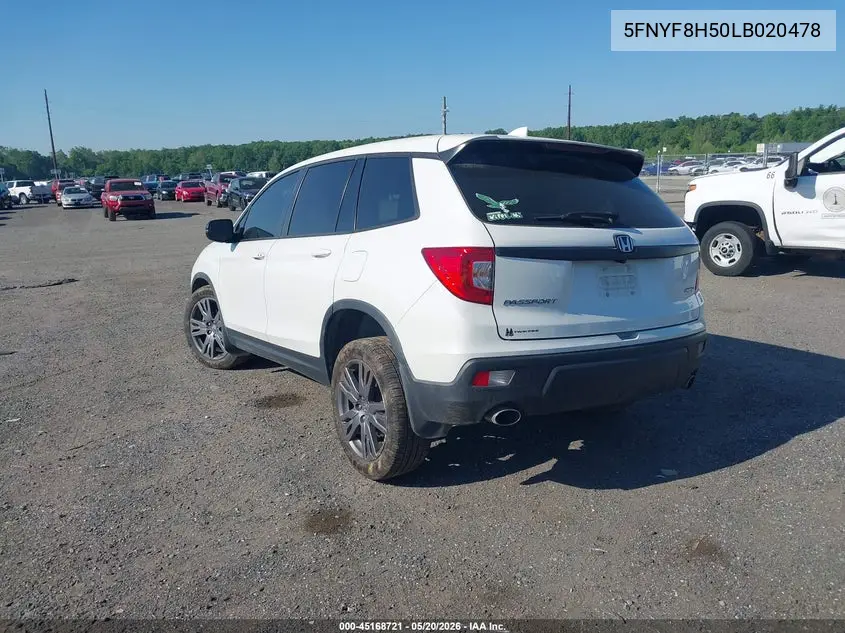 2020 Honda Passport Awd Ex-L VIN: 5FNYF8H50LB020478 Lot: 45168721